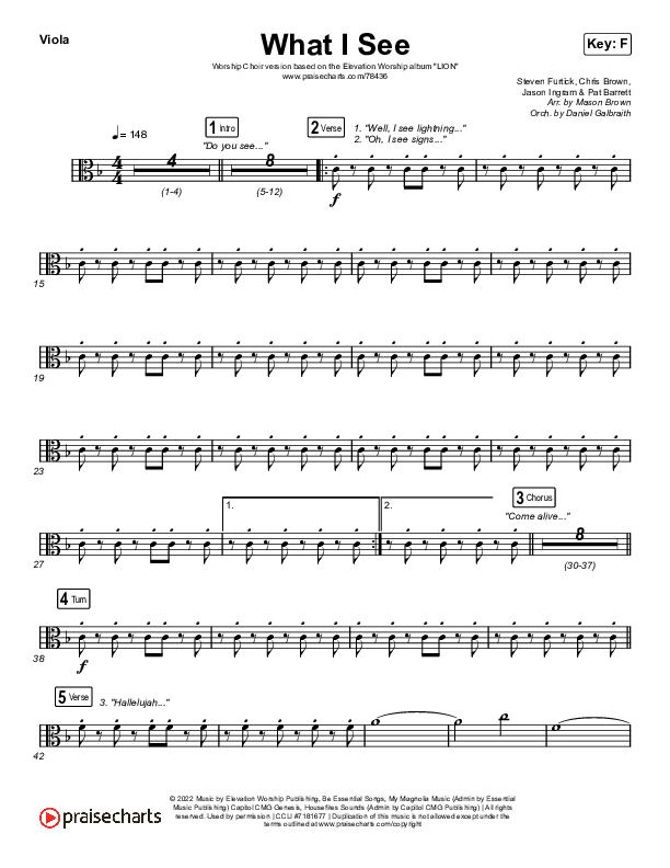 What I See (Worship Choir SAB) Viola (Elevation Worship / Chris Brown / Arr. Mason Brown)