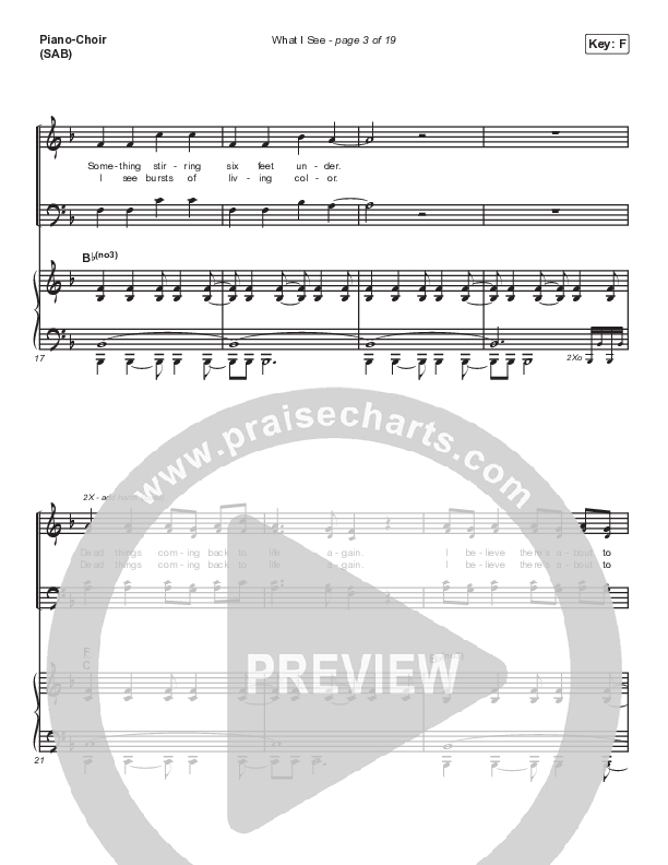What I See (Worship Choir/SAB) Piano/Choir (SAB) (PraiseCharts Choral / Elevation Worship / Chris Brown / Arr. Mason Brown)