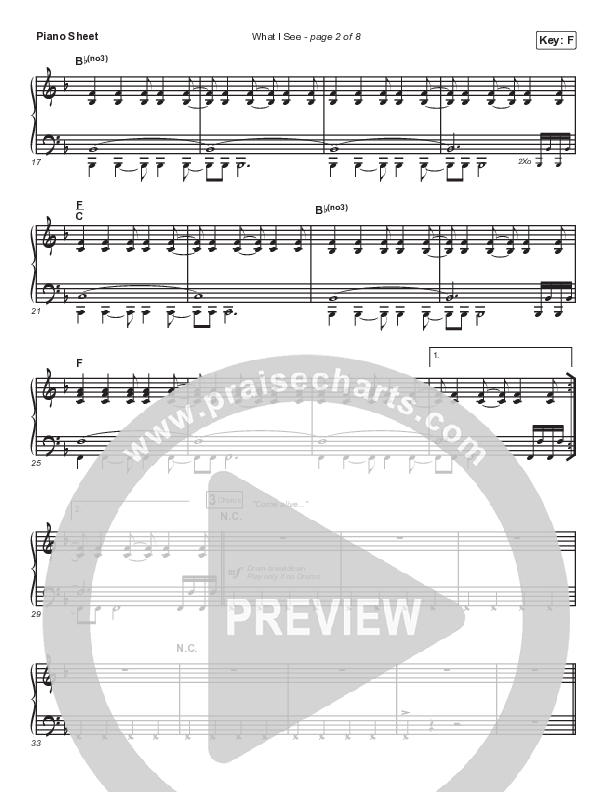What I See (Worship Choir SAB) Piano Sheet (Elevation Worship / Chris Brown / Arr. Mason Brown)