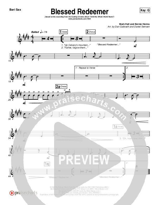 Blessed Redeemer Bari Sax (Casting Crowns)