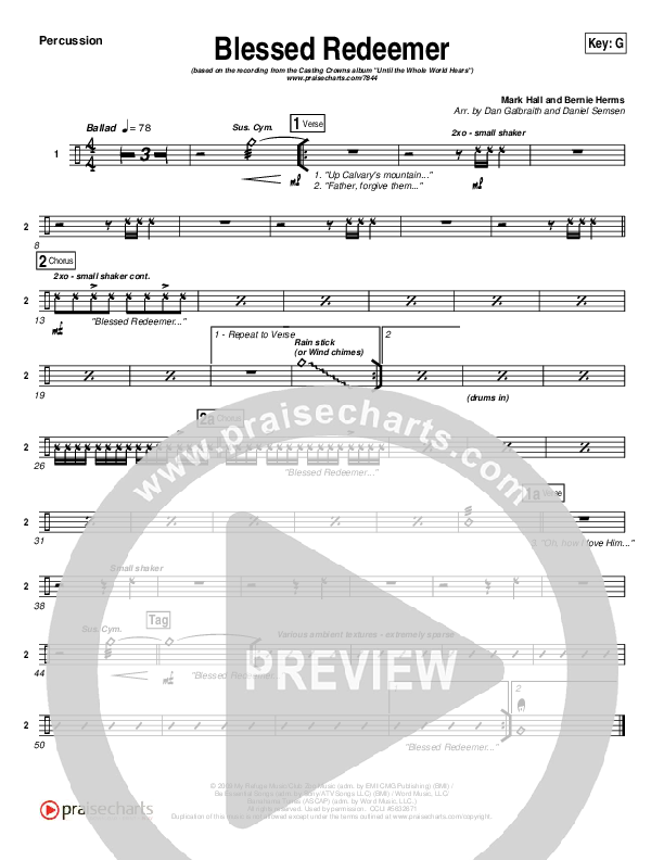 Blessed Redeemer Percussion (Casting Crowns)