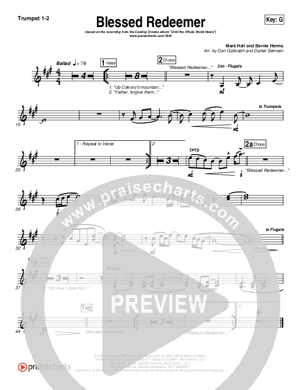 Blessed Redeemer Trumpet 1,2 (Casting Crowns)