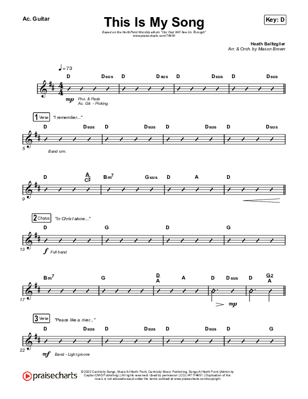 This Is My Song (Live) Acoustic Guitar (North Point Worship)