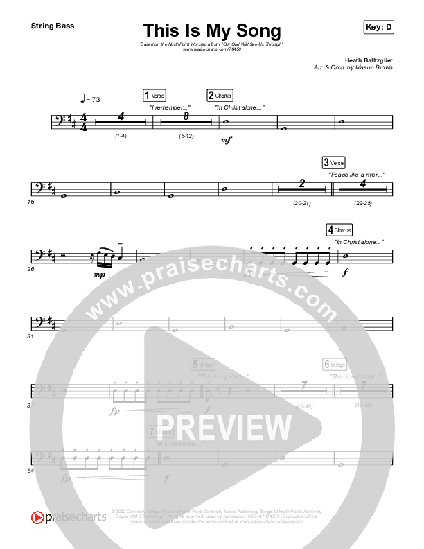 This Is My Song (Live) Double Bass (North Point Worship)