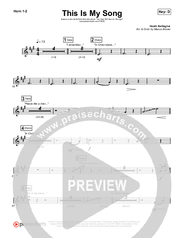 This Is My Song (Live) French Horn 1/2 (North Point Worship)