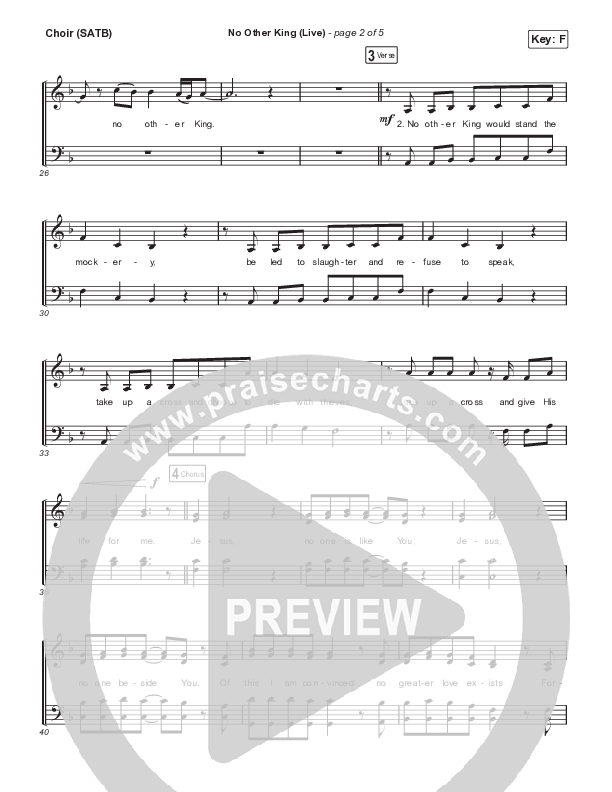 No Other King (Live) Choir Sheet (SATB) (North Point Worship)