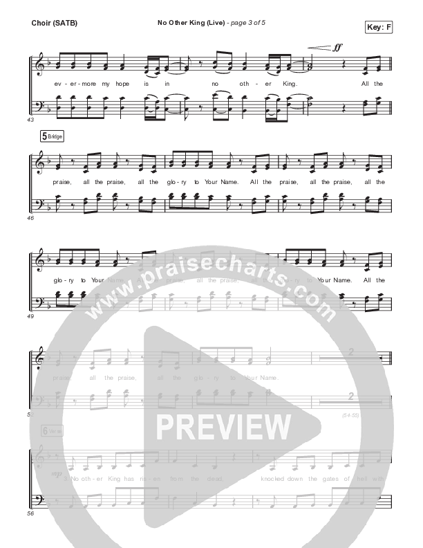 No Other King (Live) Choir Sheet (SATB) (North Point Worship)