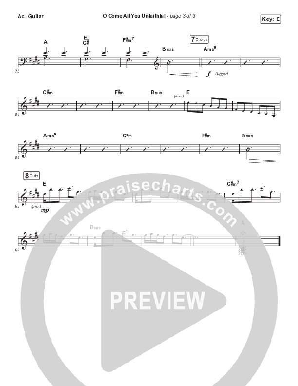 O Come All You Unfaithful (Unison/2-Part Choir) Acoustic Guitar (Sovereign Grace / Arr. Luke Gambill)