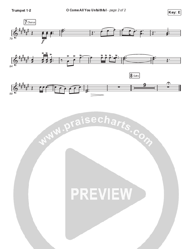 O Come All You Unfaithful (Unison/2-Part Choir) Trumpet 1,2 (Sovereign Grace / Arr. Luke Gambill)