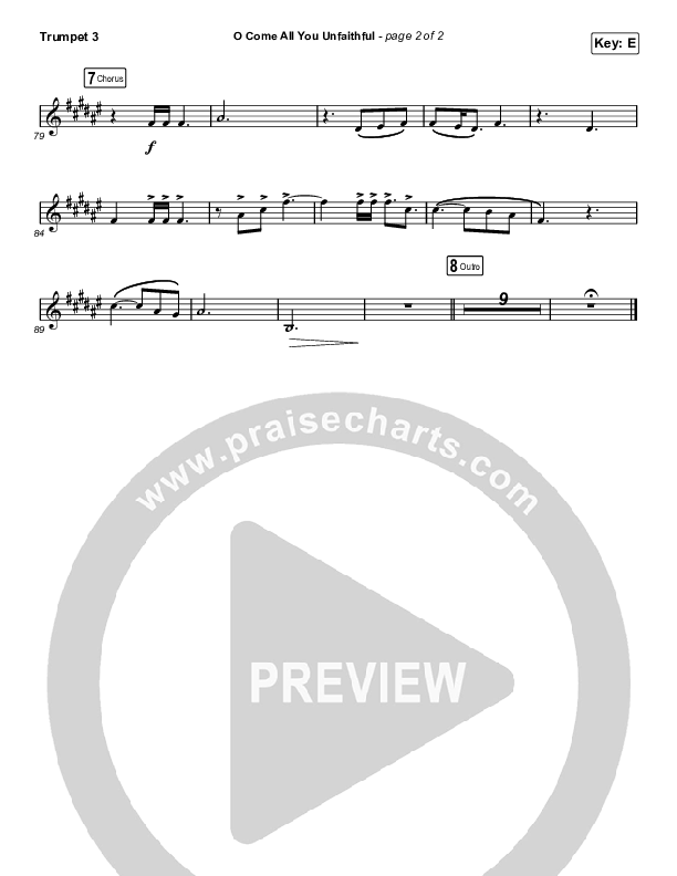 O Come All You Unfaithful (Unison/2-Part Choir) Trumpet 3 (Sovereign Grace / Arr. Luke Gambill)