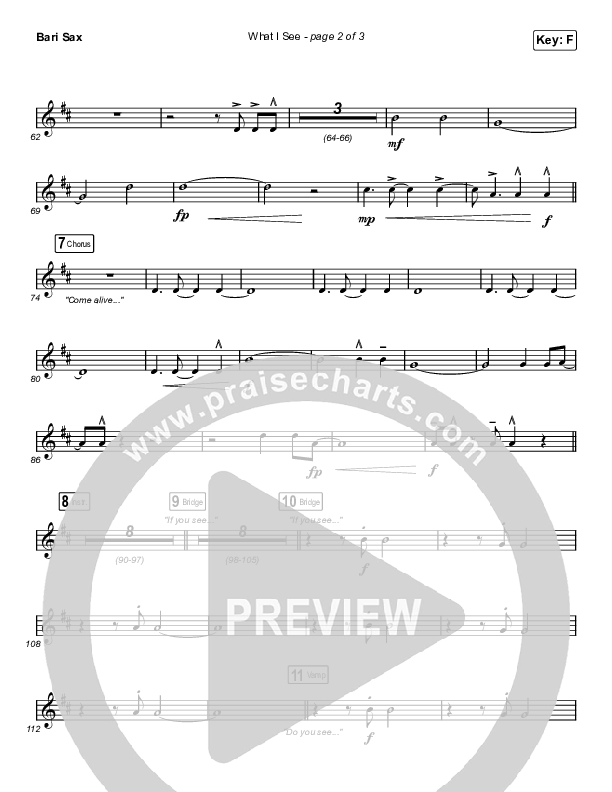 What I See (Sing It Now SATB) Bari Sax (Elevation Worship / Chris Brown / Arr. Mason Brown)