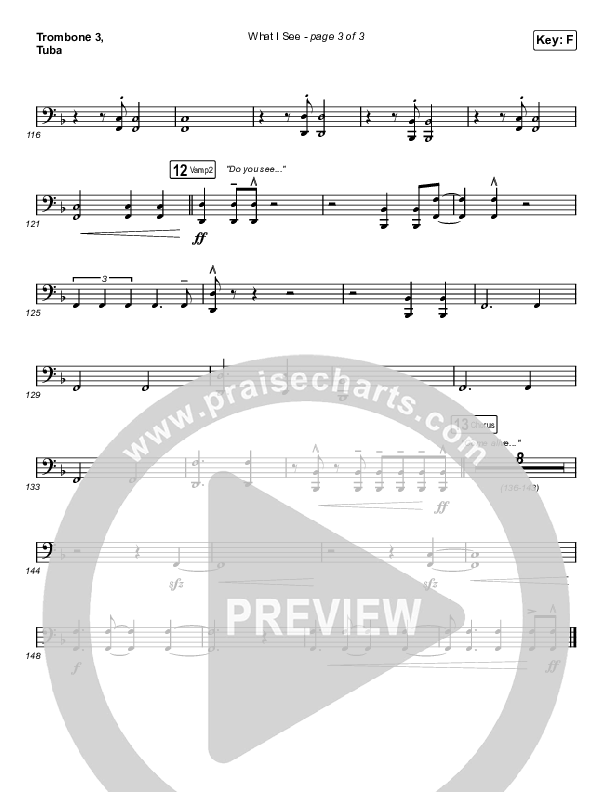 What I See (Sing It Now SATB) Trombone 3/Tuba (Elevation Worship / Chris Brown / Arr. Mason Brown)