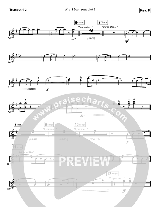 What I See (Sing It Now SATB) Trumpet 1,2 (Elevation Worship / Chris Brown / Arr. Mason Brown)
