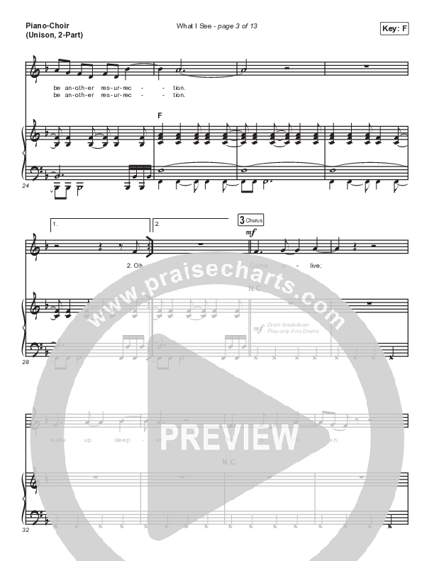 What I See (Unison/2-Part) Piano/Choir (Unison, 2-part) (Elevation Worship / Chris Brown / Arr. Mason Brown)