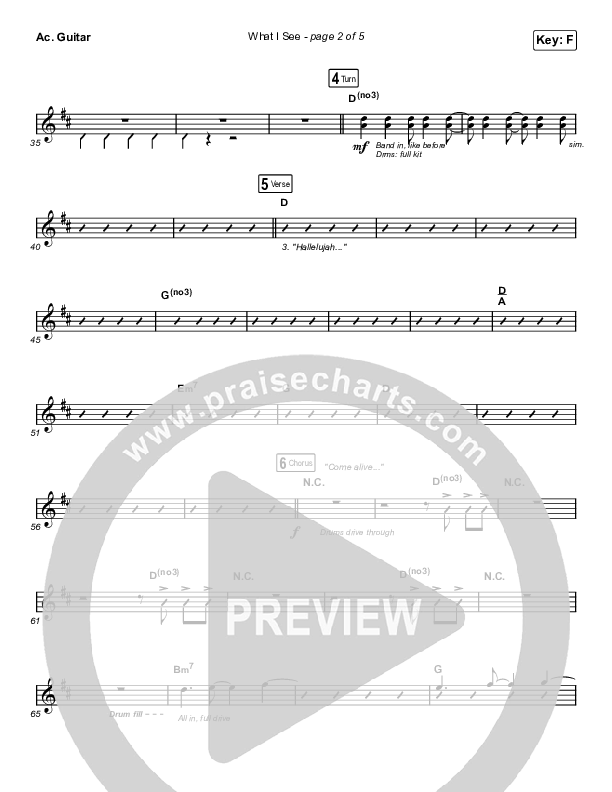 What I See (Unison/2-Part Choir) Acoustic Guitar (Elevation Worship / Chris Brown / Arr. Mason Brown)