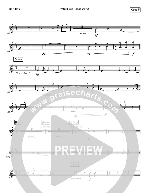 What I See (Unison/2-Part Choir) Bari Sax (Elevation Worship / Chris Brown / Arr. Mason Brown)