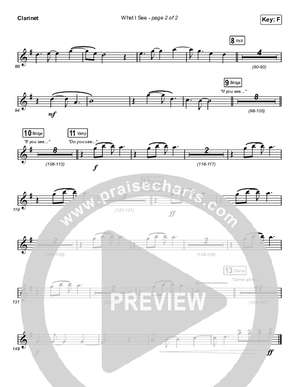 What I See (Unison/2-Part Choir) Clarinet (Elevation Worship / Chris Brown / Arr. Mason Brown)