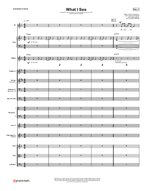 What I See (Unison/2-Part Choir) Conductor's Score (Elevation Worship / Chris Brown / Arr. Mason Brown)
