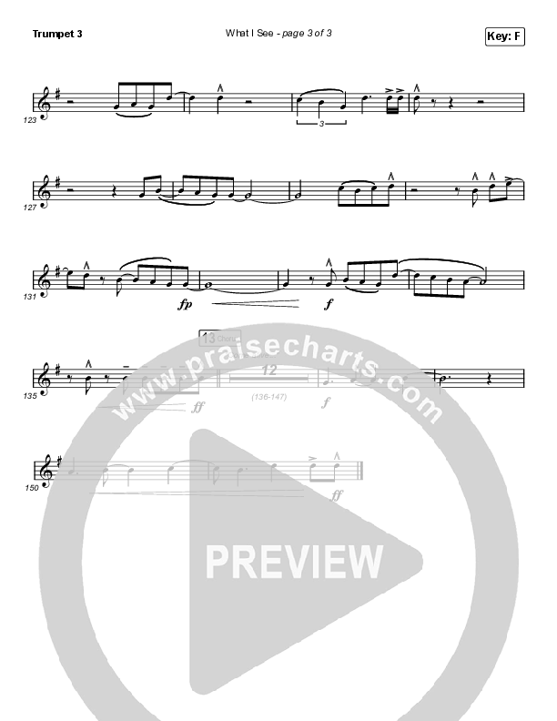 What I See (Unison/2-Part Choir) Trumpet 3 (Elevation Worship / Chris Brown / Arr. Mason Brown)