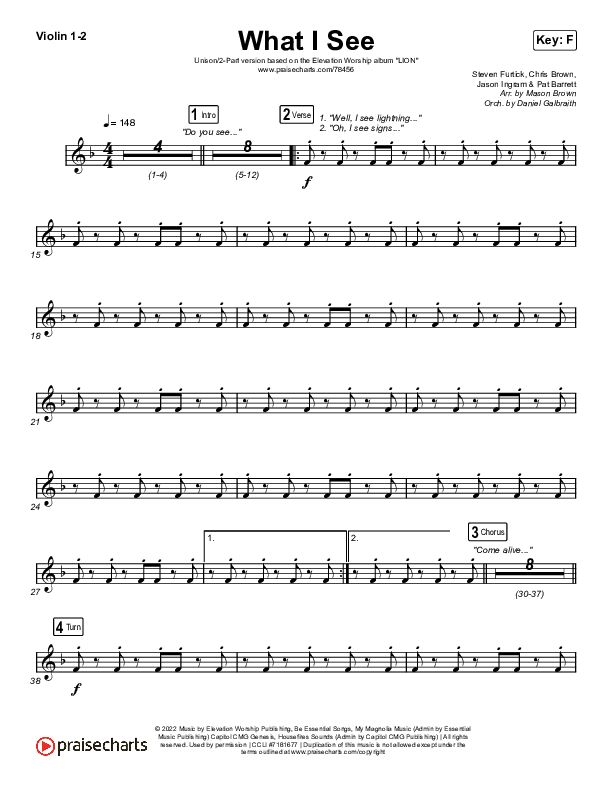 What I See (Unison/2-Part Choir) String Pack (Elevation Worship / Chris Brown / Arr. Mason Brown)