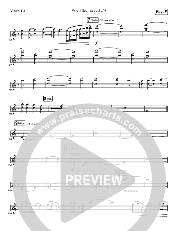 What I See (Unison/2-Part Choir) Violin 1/2 (Elevation Worship / Chris Brown / Arr. Mason Brown)