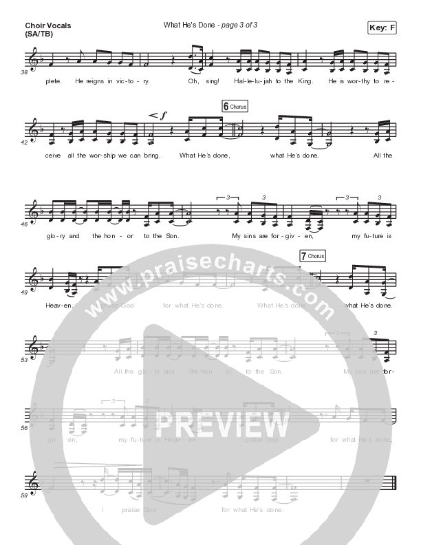 What He's Done (Choir Edition) (Unison/2-Part Choir) Choir Vocals (Uni/2-Part) (Passion / Arr. Erik Foster)