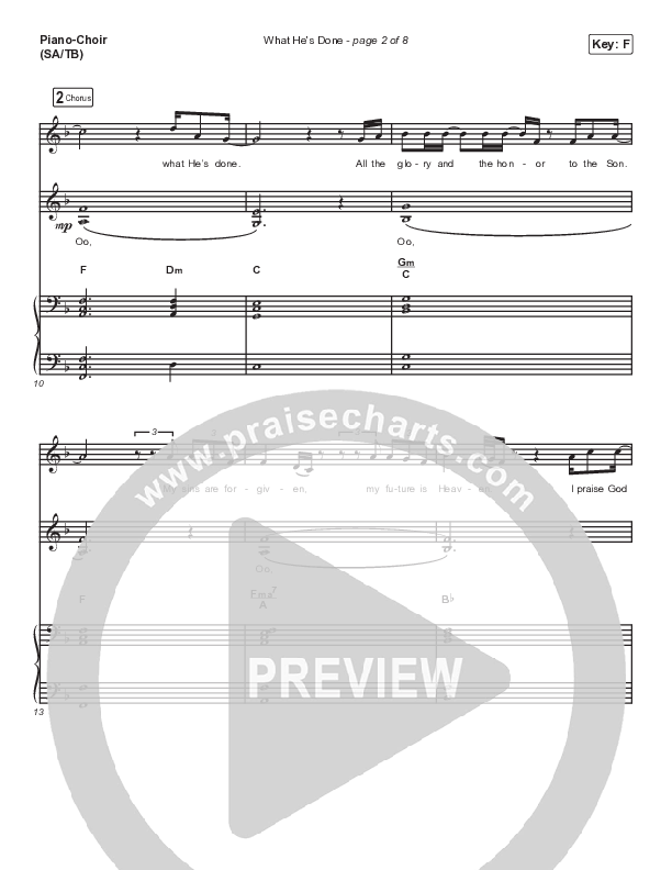 What He's Done (Choir Edition) (Unison/2-Part Choir) Piano/Choir  (Uni/2-Part) (Passion / Arr. Erik Foster)