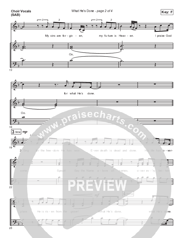 What He's Done (Choir Edition) (Worship Choir SAB) Choir Sheet (SAB) (Passion / Arr. Erik Foster)