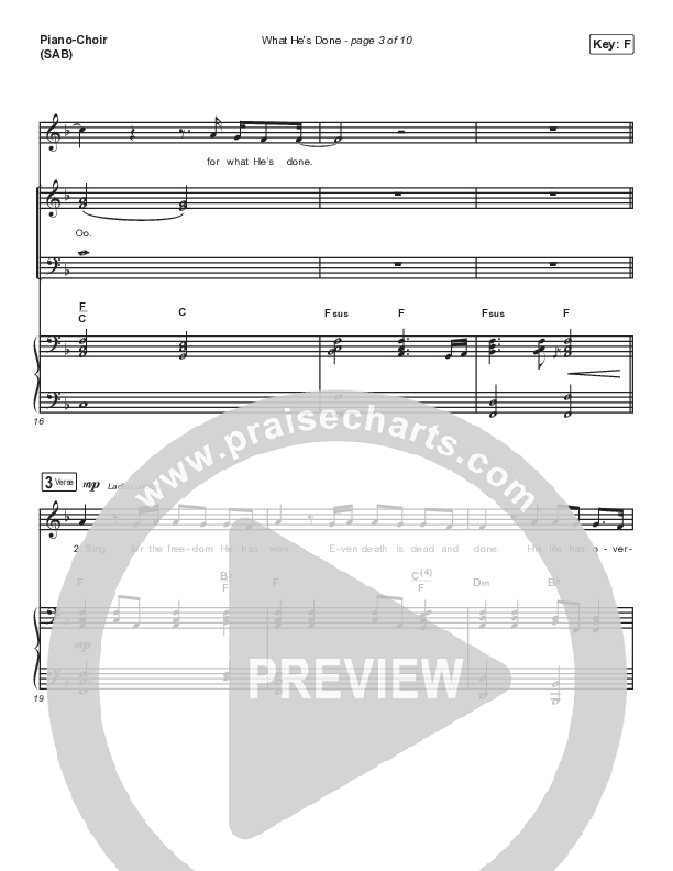 What He's Done (Choir Edition) (Worship Choir SAB) Piano/Choir (SAB) (Passion / Arr. Erik Foster)
