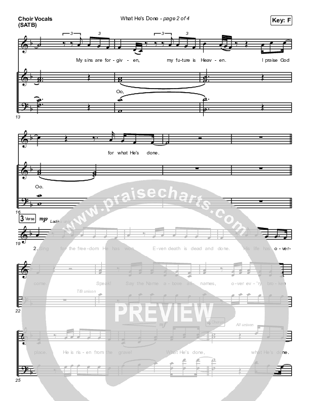 What He's Done (Choir Edition) (Sing It Now SATB) Choir Sheet (SATB) (Passion / Arr. Erik Foster)