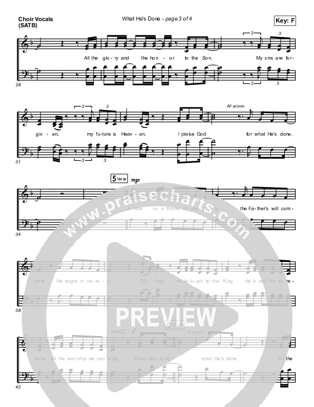 What He's Done (Choir Edition) (Sing It Now SATB) Choir Sheet (SATB) (Passion / Arr. Erik Foster)