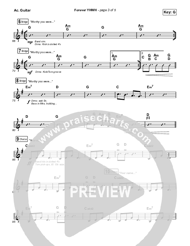 Forever YHWH (Choral Anthem SATB) Acoustic Guitar (Elevation Worship / Tiffany Hudson / Arr. Luke Gambill)