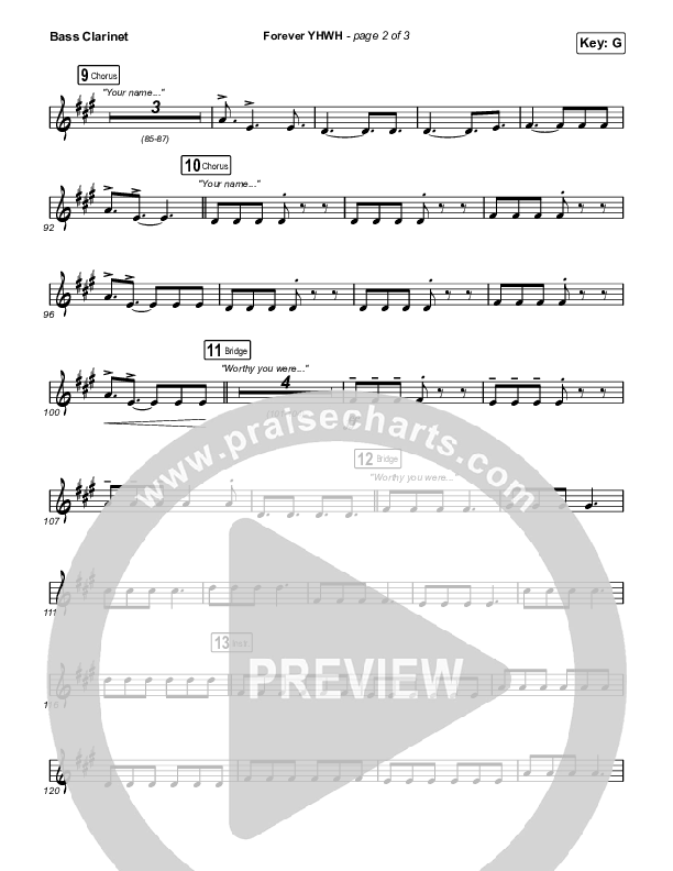 Forever YHWH (Choral Anthem SATB) Bass Clarinet (Elevation Worship / Tiffany Hudson / Arr. Luke Gambill)