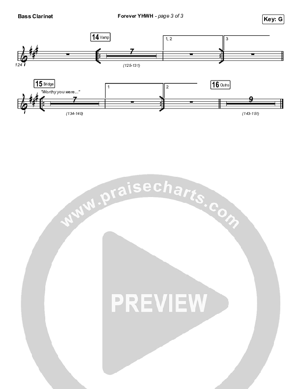 Forever YHWH (Choral Anthem SATB) Bass Clarinet (Elevation Worship / Tiffany Hudson / Arr. Luke Gambill)