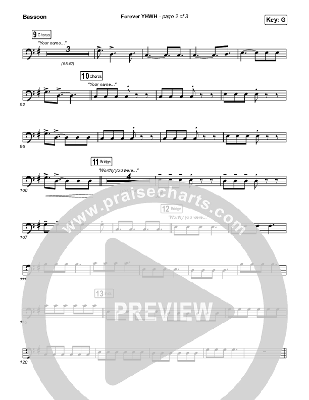 Forever YHWH (Choral Anthem SATB) Bassoon (Elevation Worship / Tiffany Hudson / Arr. Luke Gambill)