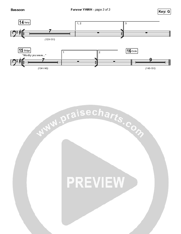 Forever YHWH (Choral Anthem SATB) Bassoon (Elevation Worship / Tiffany Hudson / Arr. Luke Gambill)