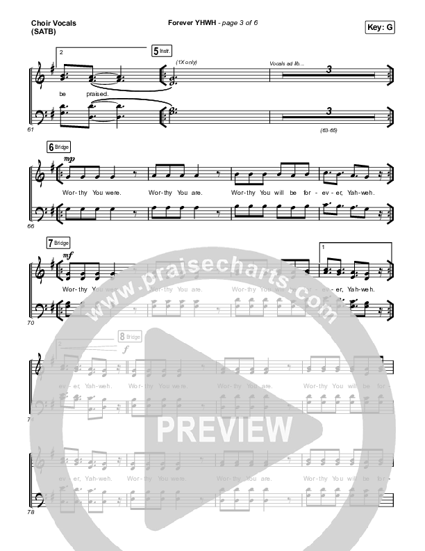Forever YHWH (Choral Anthem SATB) Choir Sheet (SATB) (Elevation Worship / Tiffany Hudson / Arr. Luke Gambill)
