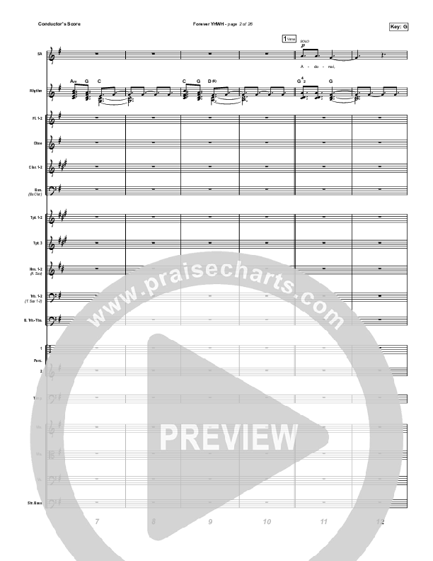 Forever YHWH (Choral Anthem SATB) Conductor's Score (Elevation Worship / Tiffany Hudson / Arr. Luke Gambill)