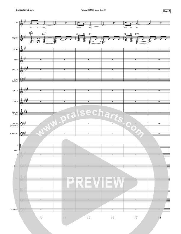 Forever YHWH (Choral Anthem SATB) Conductor's Score (Elevation Worship / Tiffany Hudson / Arr. Luke Gambill)