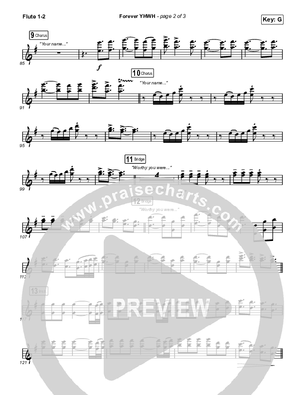 Forever YHWH (Choral Anthem SATB) Flute 1,2 (Elevation Worship / Tiffany Hudson / Arr. Luke Gambill)