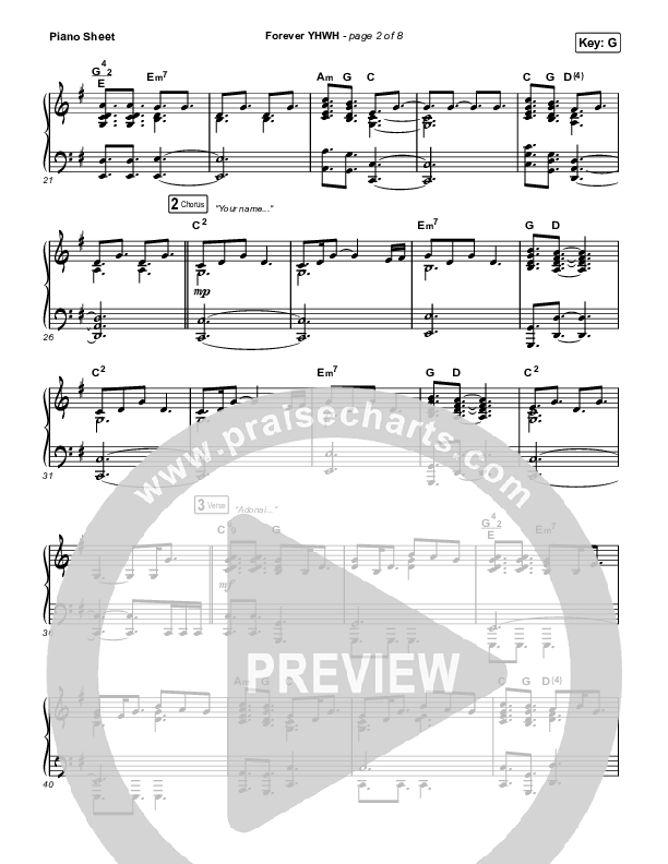 Forever YHWH (Choral Anthem SATB) Piano Sheet (Elevation Worship / Tiffany Hudson / Arr. Luke Gambill)