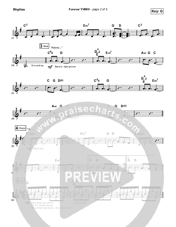 Forever YHWH (Choral Anthem SATB) Rhythm Pack (Elevation Worship / Tiffany Hudson / Arr. Luke Gambill)