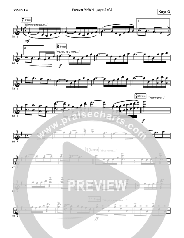 Forever YHWH (Choral Anthem SATB) String Pack (Elevation Worship / Tiffany Hudson / Arr. Luke Gambill)