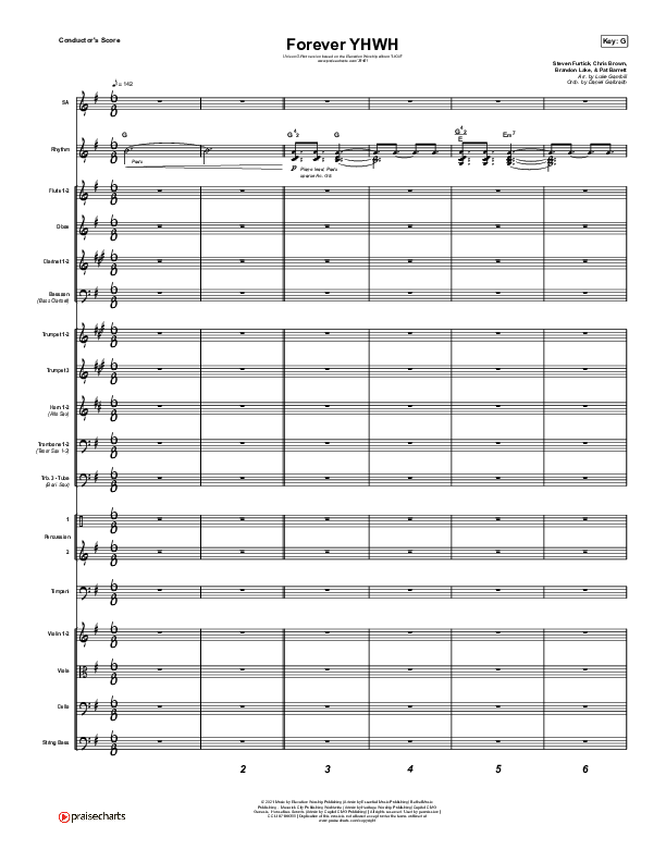 Forever YHWH (Unison/2-Part Choir) Conductor's Score (Elevation Worship / Tiffany Hudson / Arr. Luke Gambill)