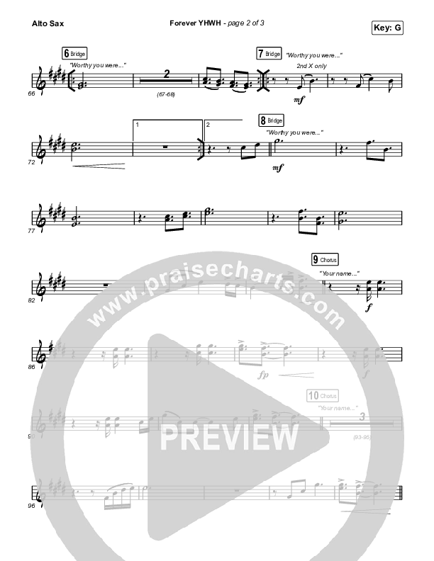 Forever YHWH (Worship Choir SAB) Alto Sax (Elevation Worship / Tiffany Hudson / Arr. Luke Gambill)