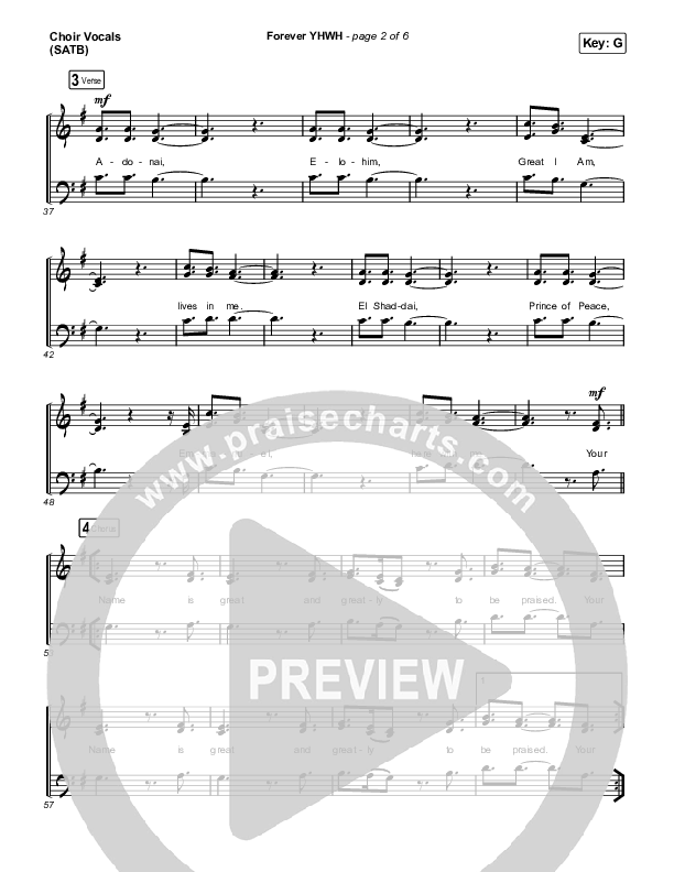 Forever YHWH (Worship Choir SAB) Choir Sheet (SAB) (Elevation Worship / Tiffany Hudson / Arr. Luke Gambill)