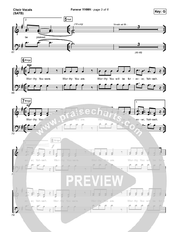 Forever YHWH (Worship Choir SAB) Choir Sheet (SAB) (Elevation Worship / Tiffany Hudson / Arr. Luke Gambill)