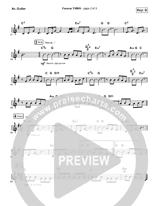 Forever YHWH (Sing It Now SATB) Acoustic Guitar (Elevation Worship / Tiffany Hudson / Arr. Luke Gambill)