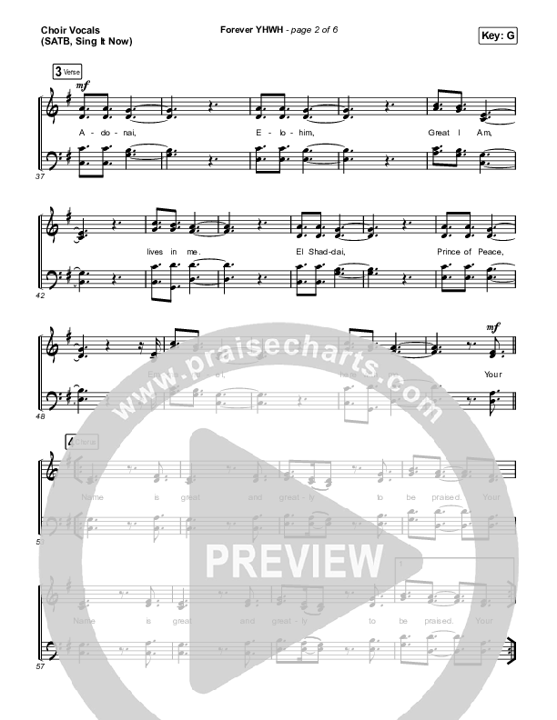 Forever YHWH (Sing It Now SATB) Choir Sheet (SATB) (Elevation Worship / Tiffany Hudson / Arr. Luke Gambill)