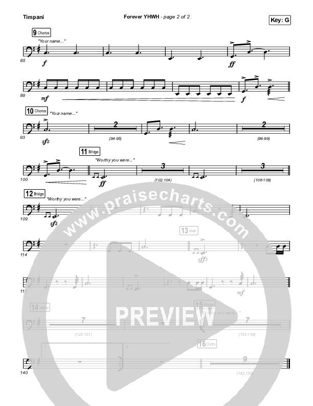 Forever YHWH (Sing It Now SATB) Timpani (Elevation Worship / Tiffany Hudson / Arr. Luke Gambill)